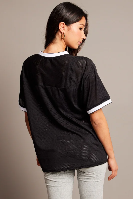 Black Sports Tee Short Sleeve