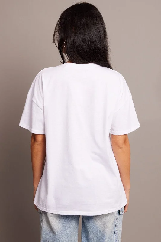 White Graphic Tee Short Sleeve