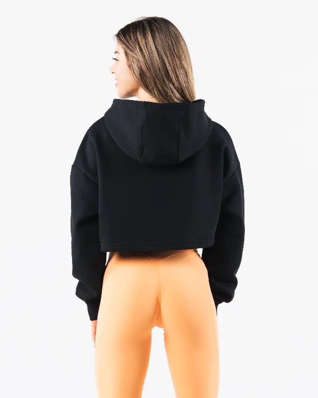 Trilogy Crop Hoodie - Black