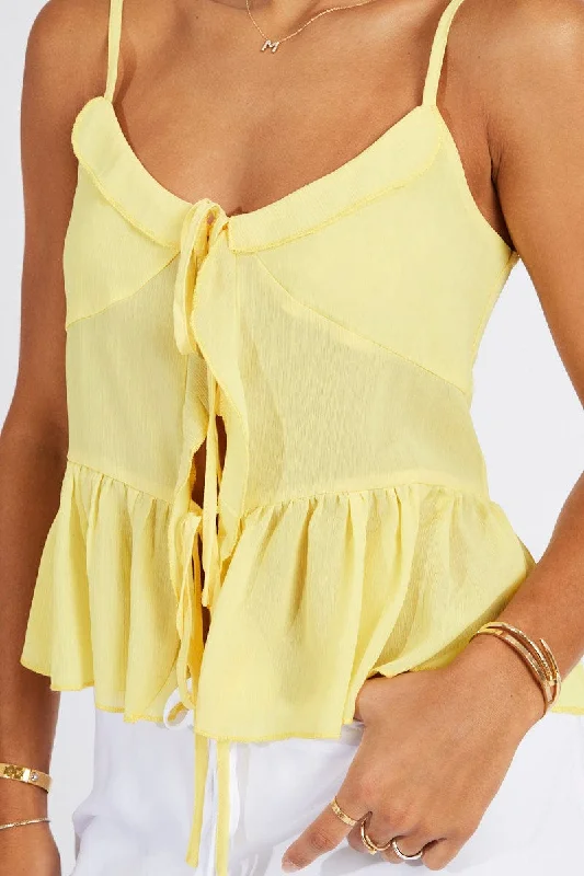 Yellow Tie Up Top Singlet