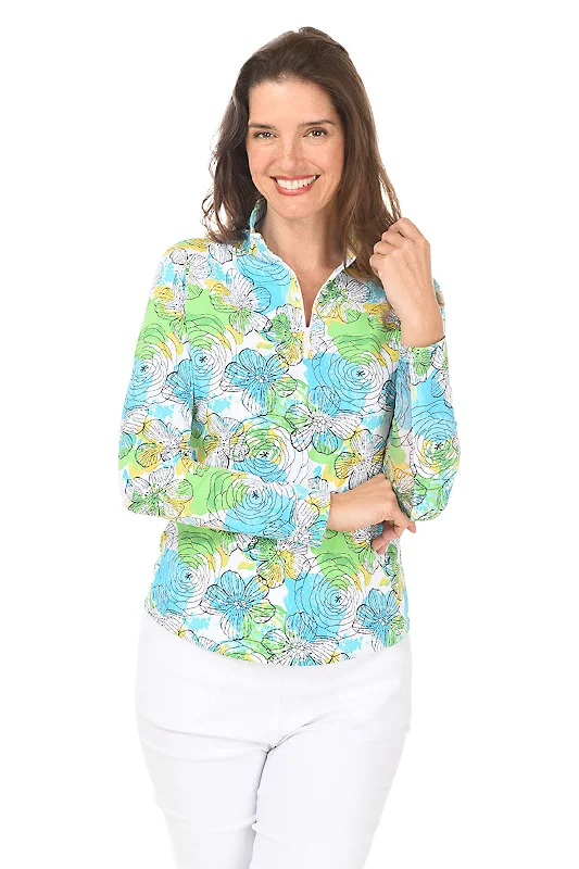 Lime Paddy Petals UPF50+ Sun Shirt