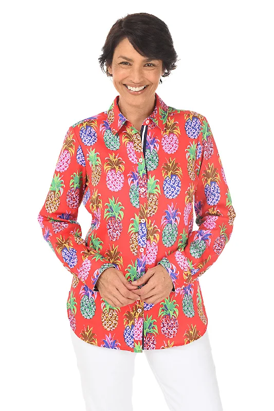 Zoey Pineapple Button-Front Shirt