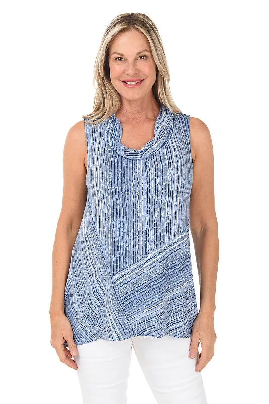 Twilight Beach Cowl Neck Sleeveless Knit Top