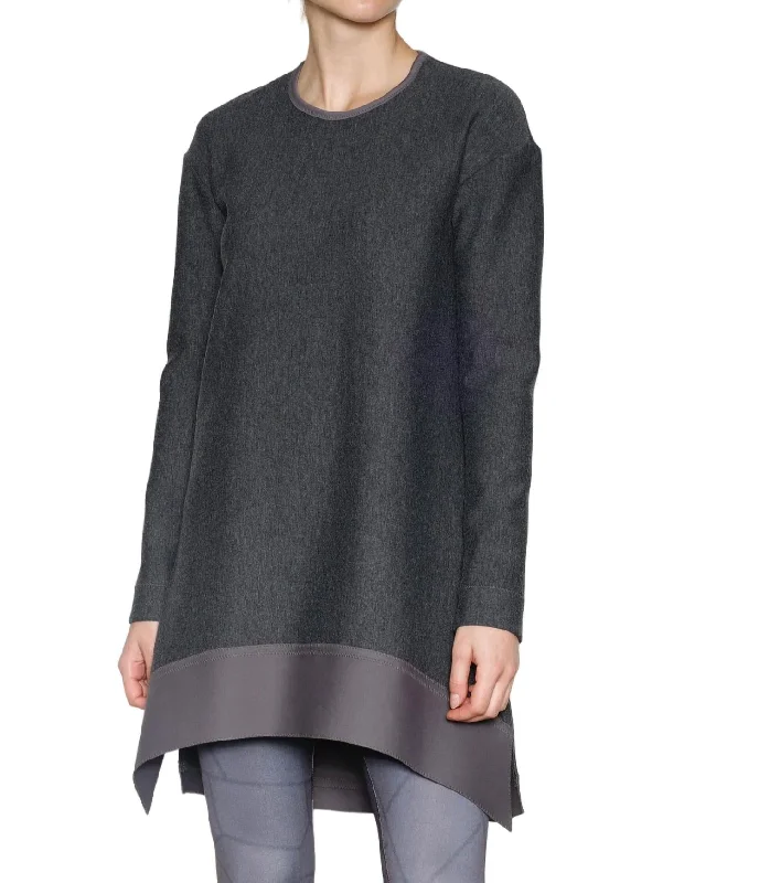 Billian Tunic In Grey Mixte/pewter