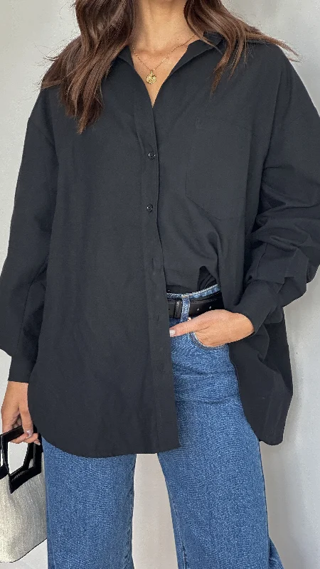 Casali Oversized Button Up Shirt - Black