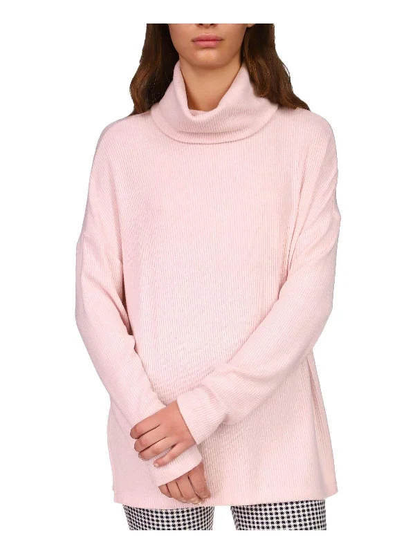 Find Me Lounging Womens Tunic Knit Turtleneck Top