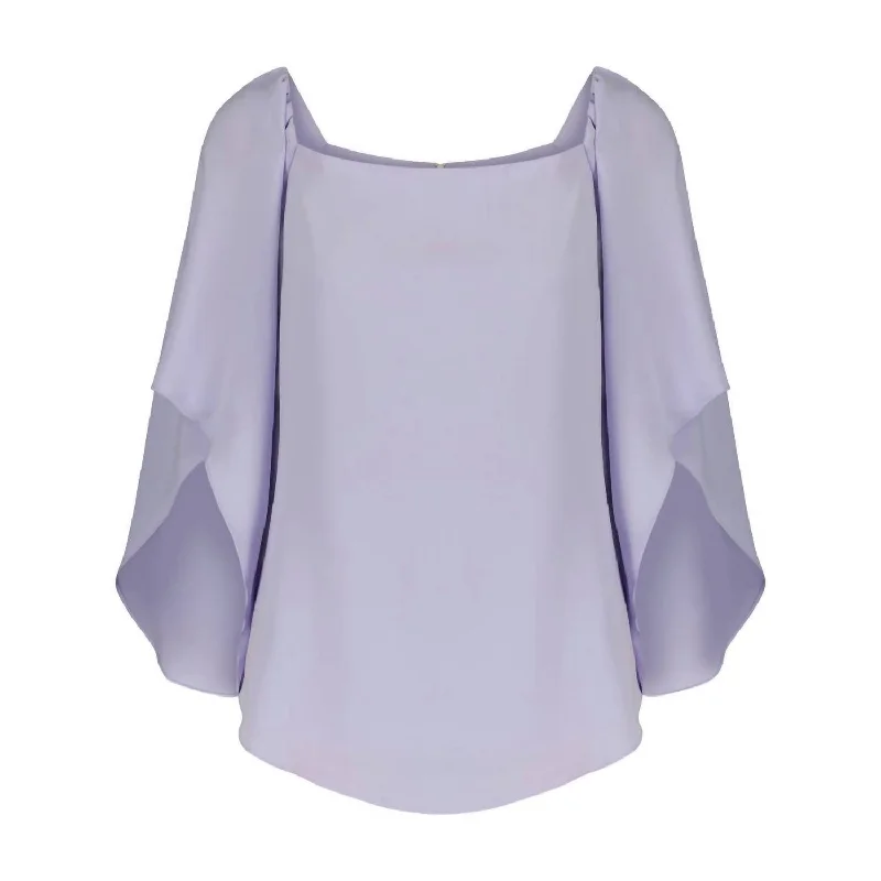 Frances 3/4 Sleeve Top In Lilac