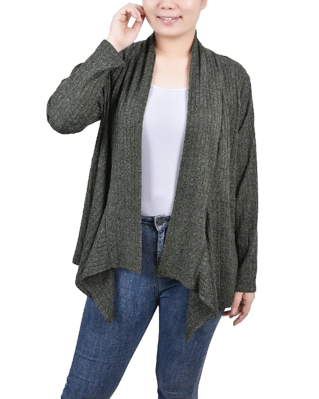 Long Sleeve Ribbed Cardigan 1