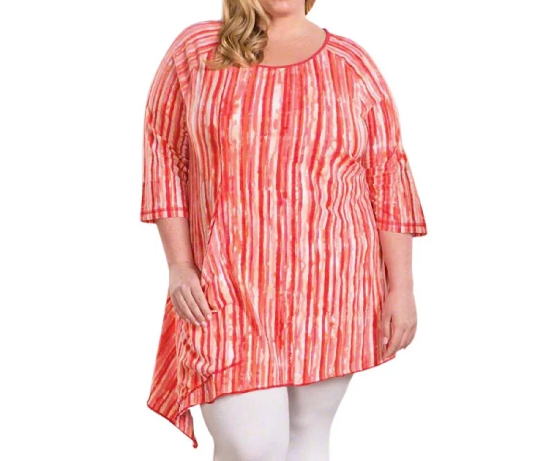 Mari Tunic - Plus In Red Stripe