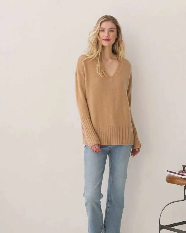 Not Monday Siena Cashmere V Neck Sweater