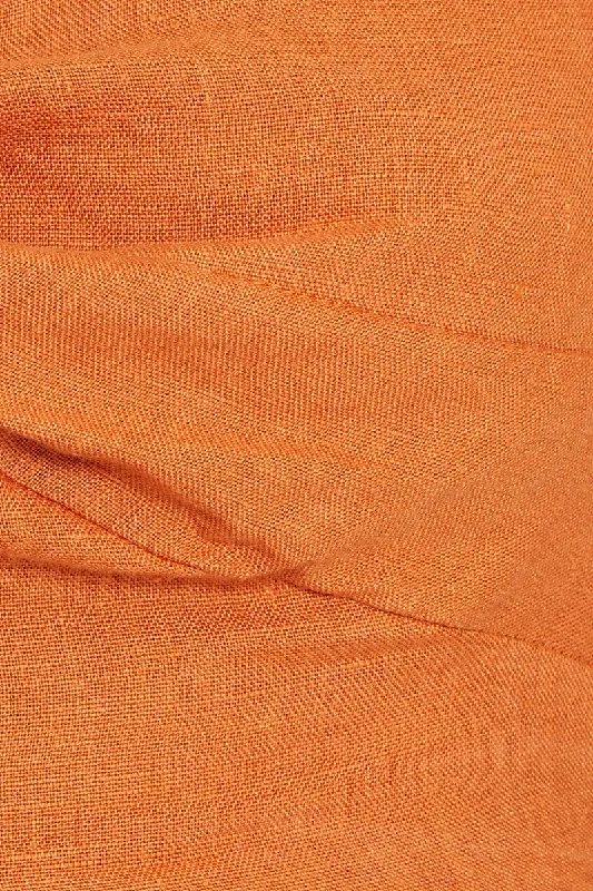 Orange Crop Top Linen Blend