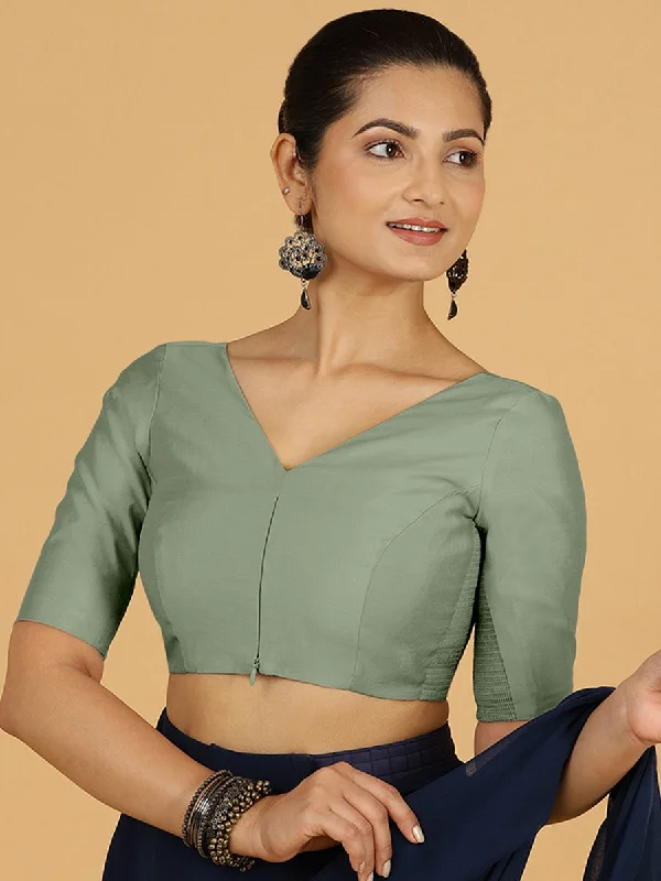 Vedika x Rozaana |  Saree Blouse in Mint Green