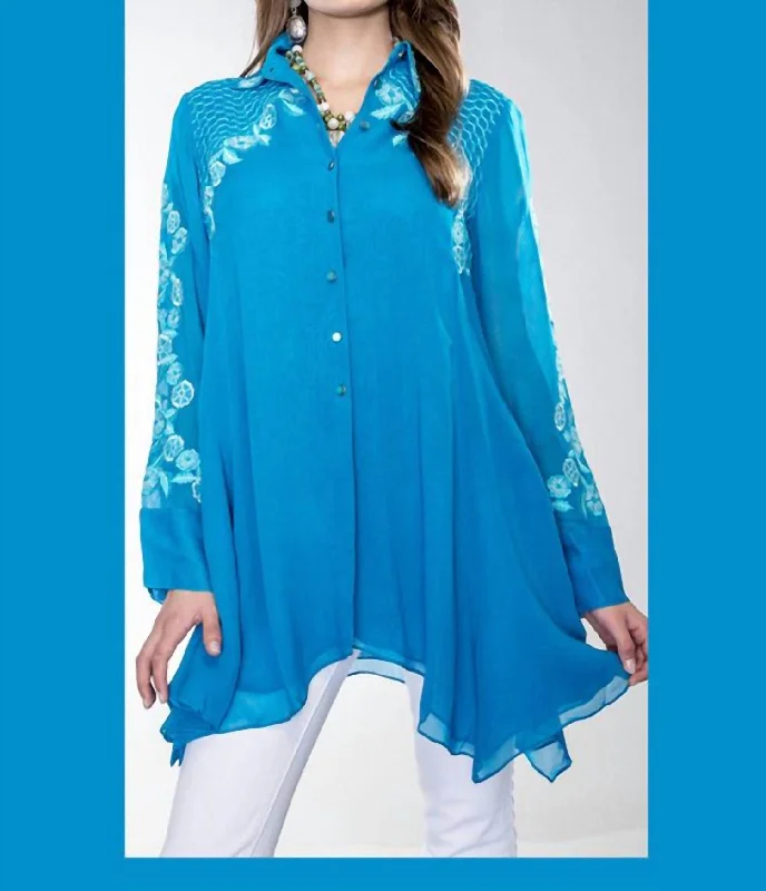 Sea Stone Swing Tunic In Turquoise