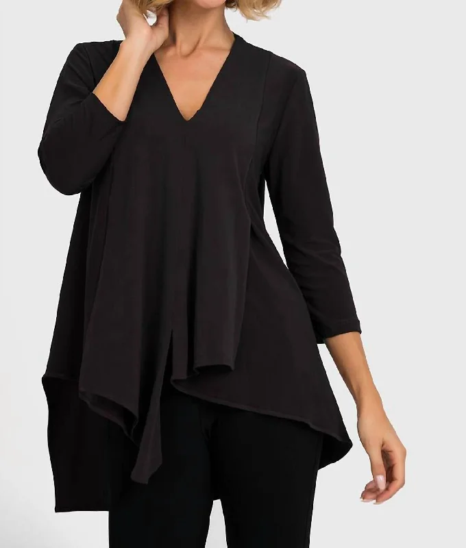 Silky Knit Tunic In Black