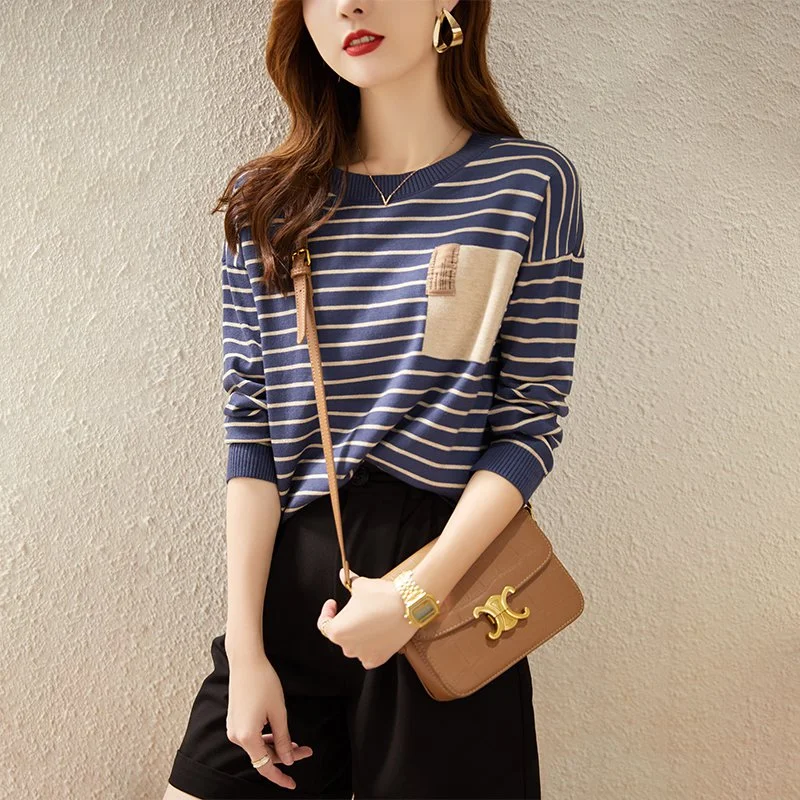 Striped Casual Long Sleeve Knitwear