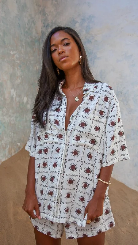 Tuscan Blouse - Brown Sun