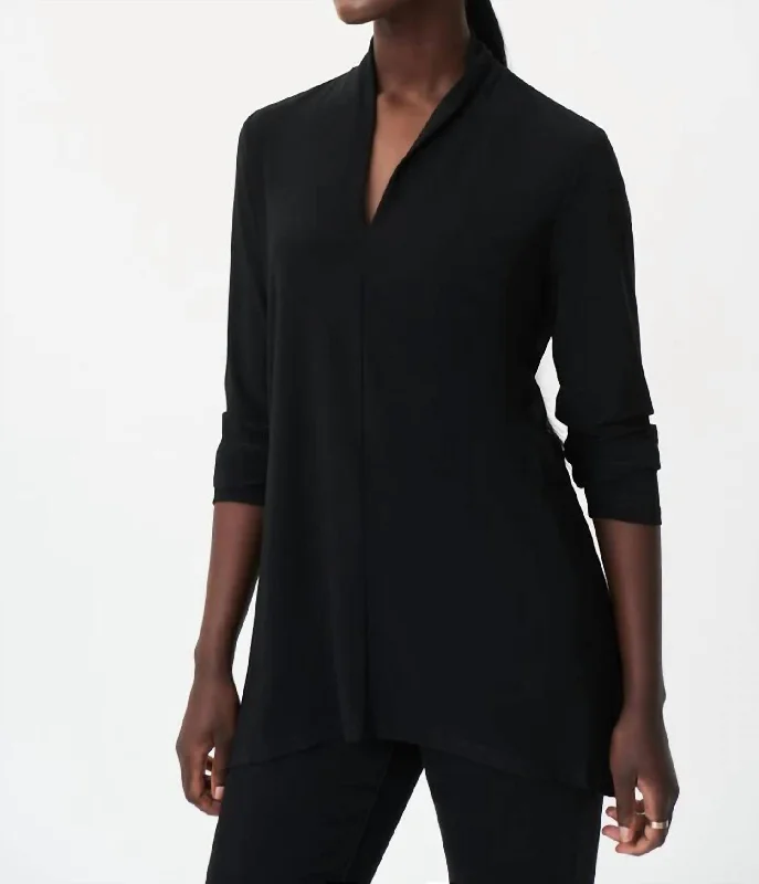 V-Neck Tunic In Black