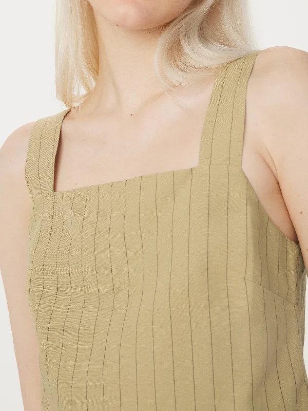 The Striped Shell Top in Cream Yellow