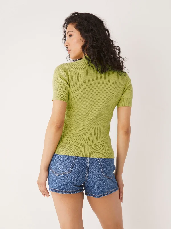 The Johnny Collar Knit Top in Lime