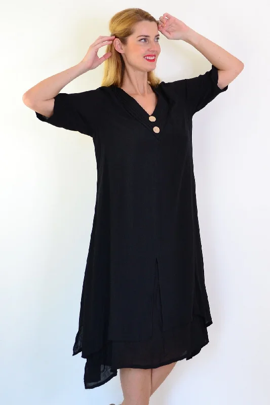 Black Summer Tunic Dress