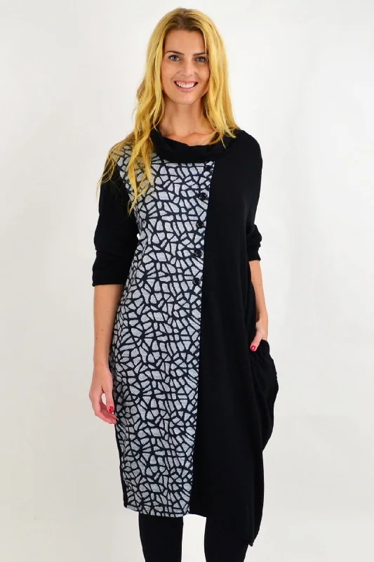 Black Warm Winter Tunic Dress