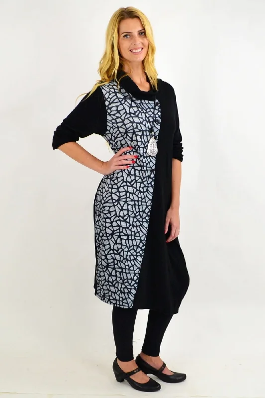 Black Warm Winter Tunic Dress