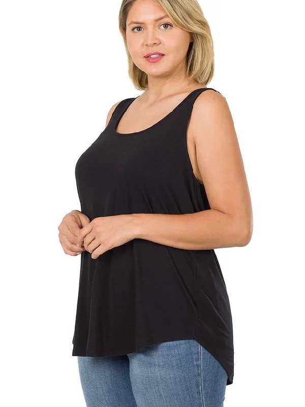 Claudia Perfect Plus Size Tank in Black