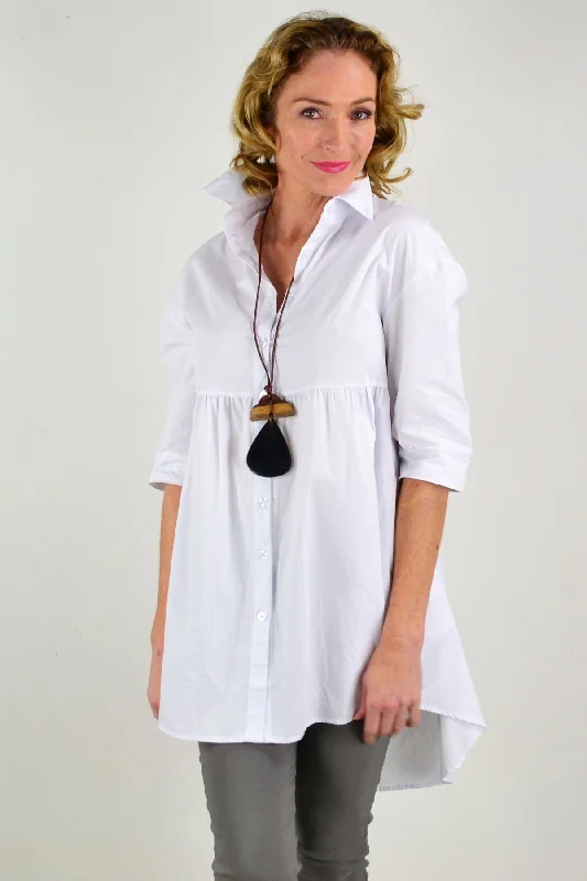 Crisp White Trendsetting Tunic Shirt