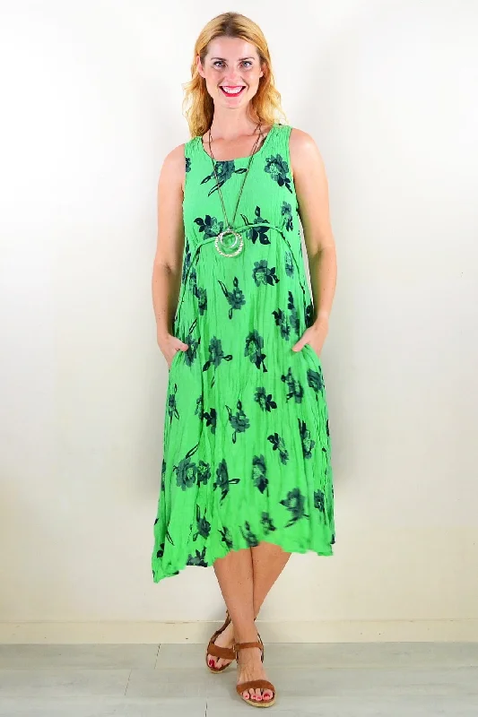 Green Sleeveless Tunic Dress