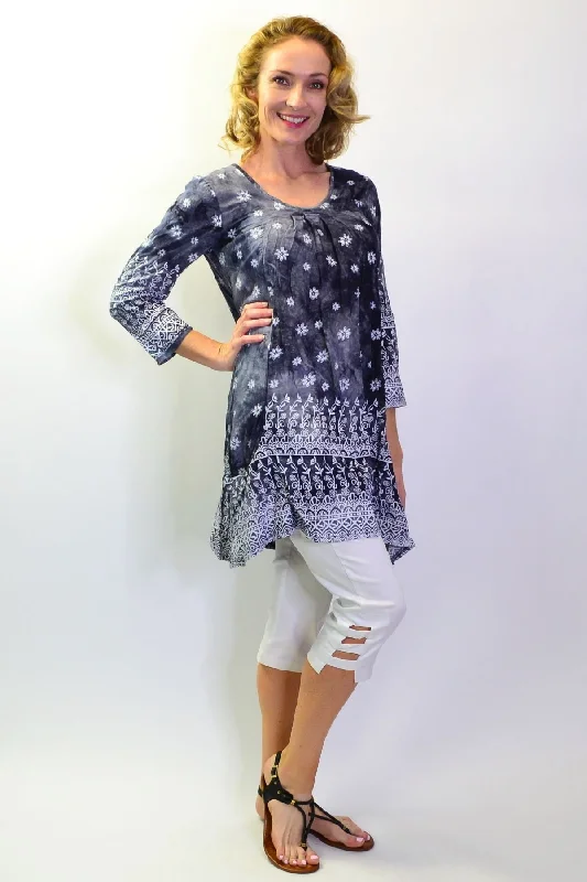 Grey Pleated Midnight Star Tunic Top