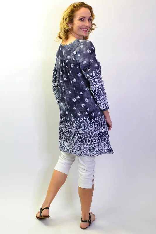 Grey Pleated Midnight Star Tunic Top