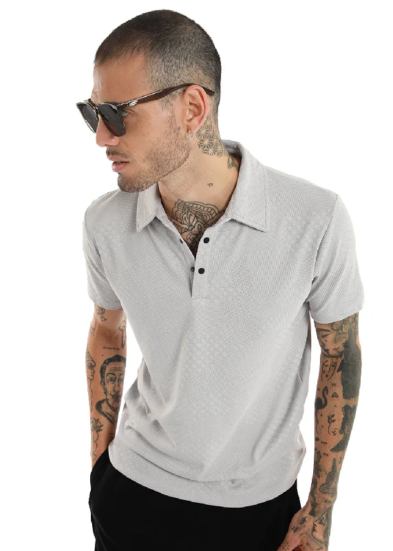 Light Gray Structured Polo Tshirt