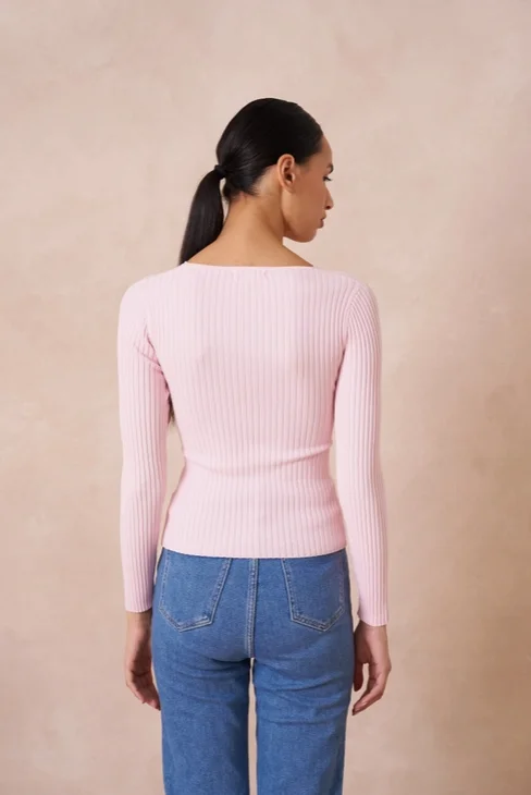 Long Sleeve Wrap Knit Top