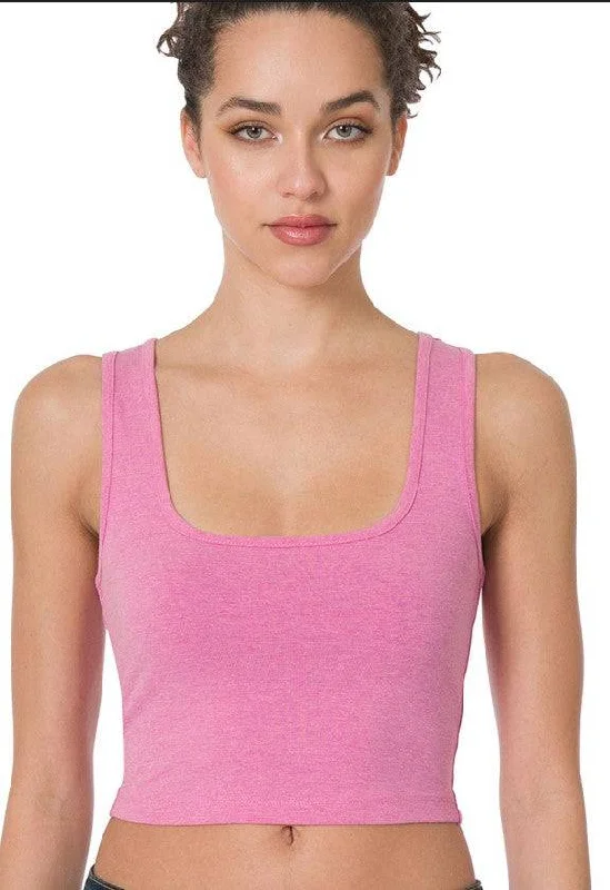 MAUVE SQUARE NECK TANK TOP