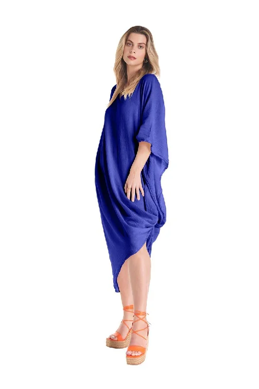 Oh My Gauze The CROISSANT Dress-Cobalt