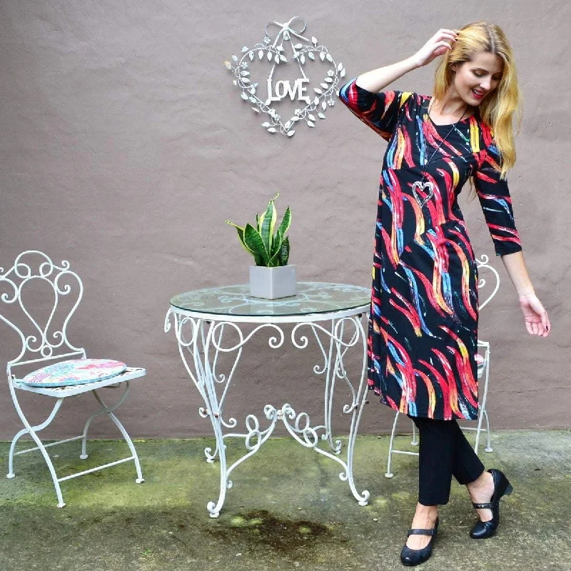 Paint Splash Midi Tunic Dress