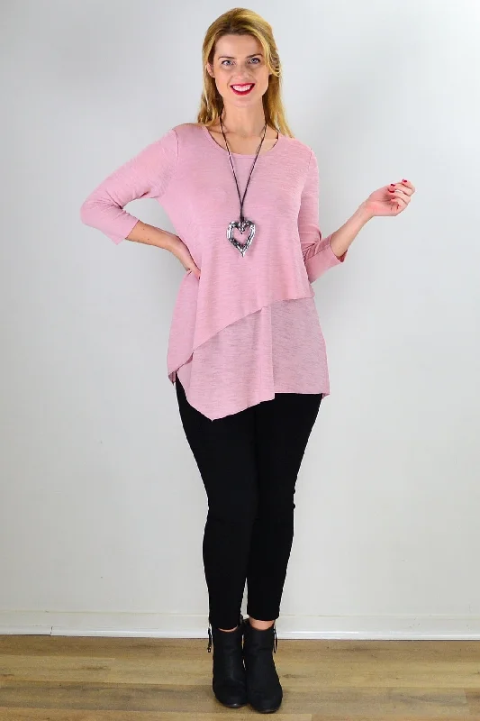 Pink Evening Elegance Tunic Top