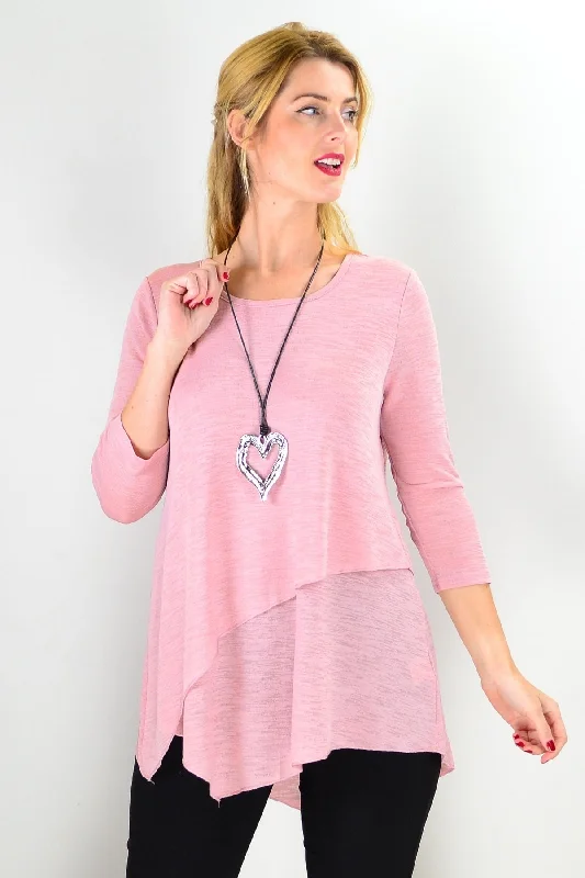 Pink Evening Elegance Tunic Top