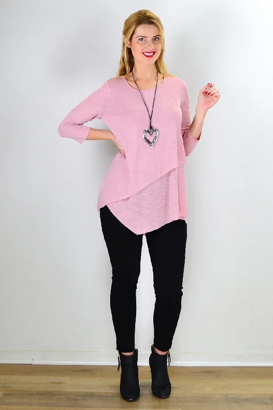 Pink Evening Elegance Tunic Top