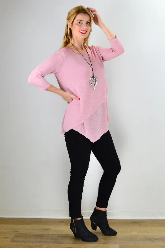 Pink Evening Elegance Tunic Top