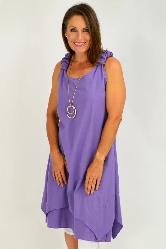 Purple Overlay Tunic Dress