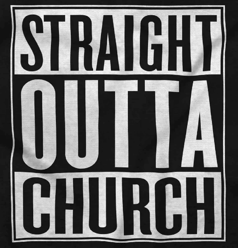 Straight Outta Church Junior Fit V-Neck T-Shirt