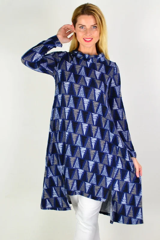 Triangle Tizzy Fleece Tunic Dress