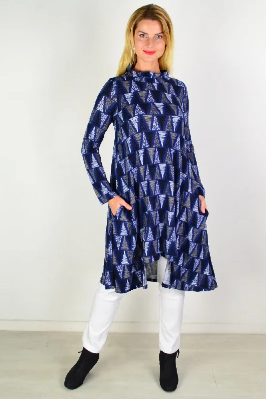 Triangle Tizzy Fleece Tunic Dress