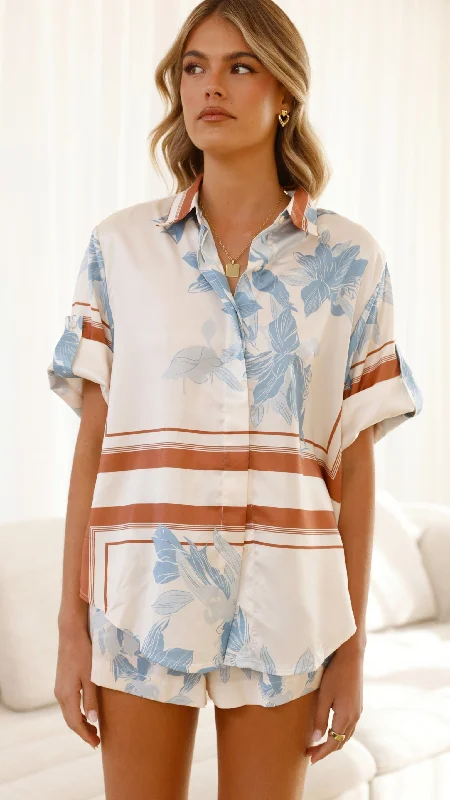 Vallerie Button Up Shirt - Amore Print