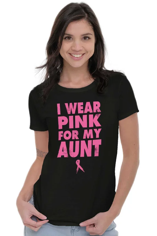 I Wear Pink For My Aunt Ladies T Shirt