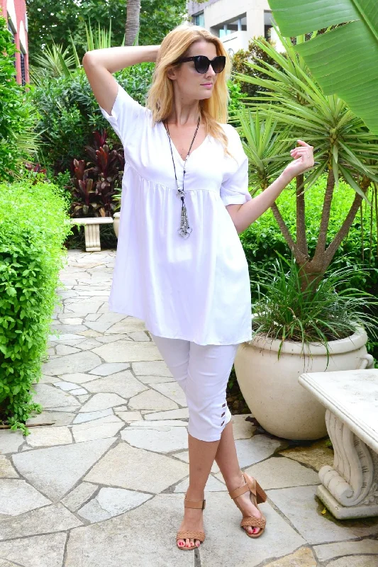 White Beach Day Tunic Top