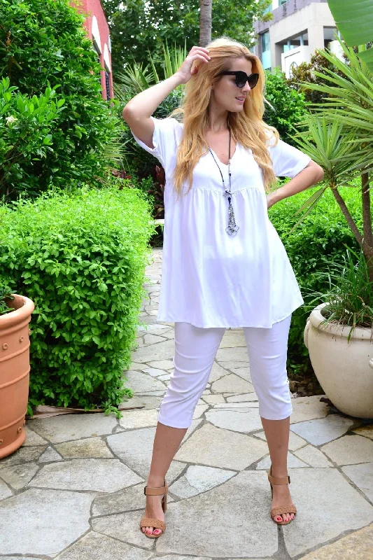 White Beach Day Tunic Top