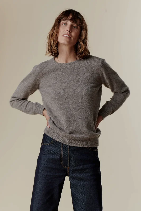 Women's Lambswool Crew Neck - Truffle