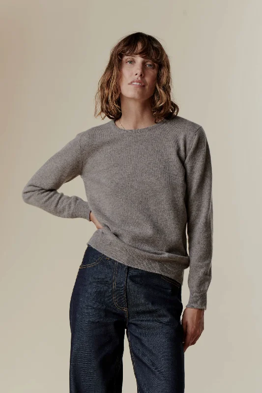 Women's Lambswool Crew Neck - Truffle